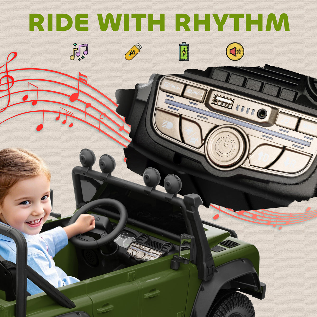 Kids Ride On Car, 12v Battery-powered Electric Car W/ Remote | Green