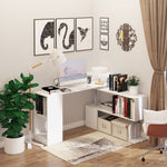 HOMCOM L-shaped Desk With Storage Shelf, Workstation