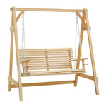Outdoor 2 Seater Larch Wood Garden Swing Chair Seat Hammock