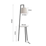 Metal Tray Table Floor Lamp With Linen Lampshade