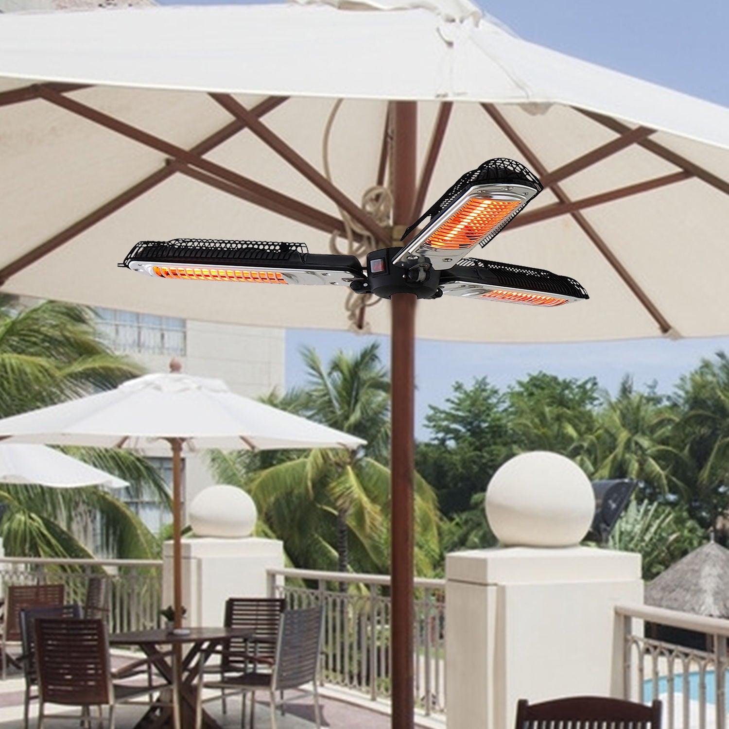 Electric Parasol Heater Infrared Quartz 2000w Outdoor