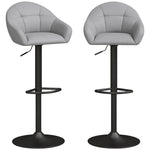 HOMCOM Bar Stools Adjustable Height Backrest Set Of 2, Grey