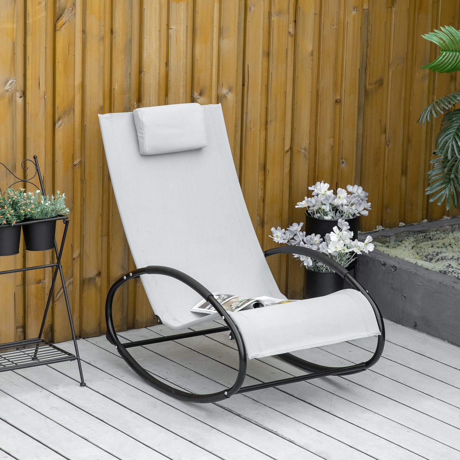 Patio Orbital Rocking Chair Chaise