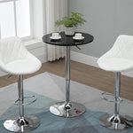 Adjustable Height Round Bar Table, Metal Base