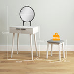 Dressing Table Vanity Set Make Up Desk With Mirror & Stool White