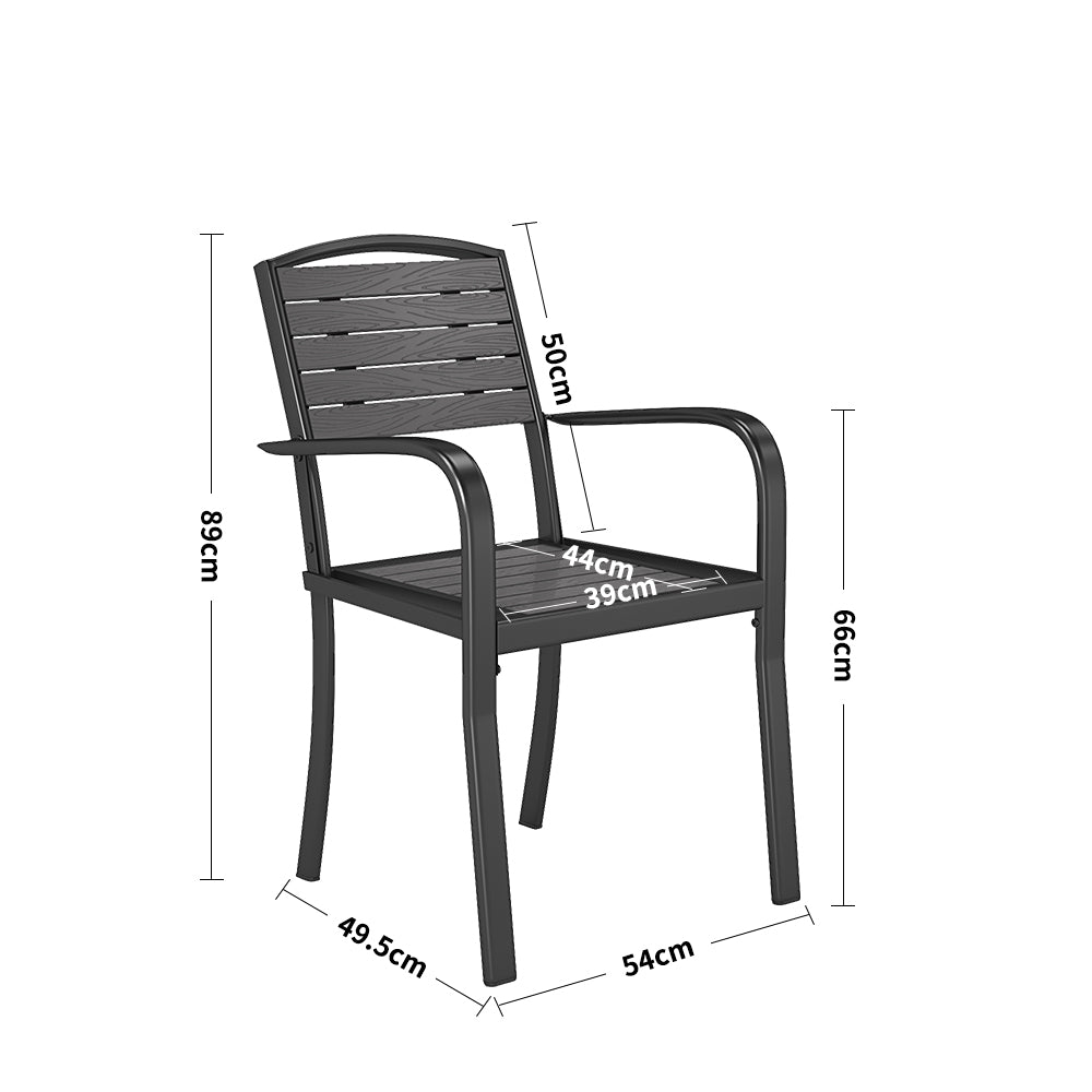 Garden Dining Armchairs In Grey – Available In Sets Of 2 Or 4 | Set of 4 | Grey