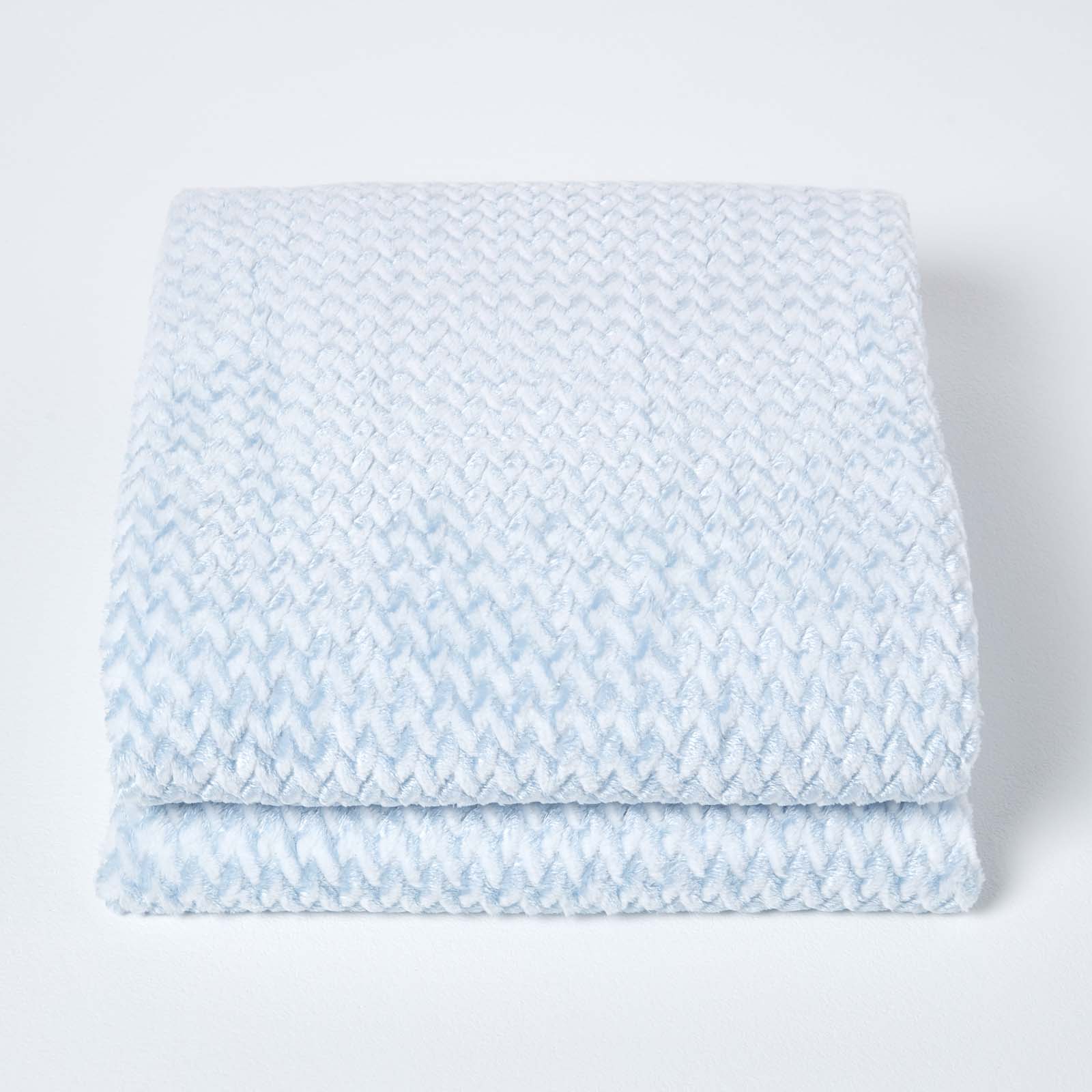 Mora Faux Fur Velvet Throw | 130cm x 160cm | Light Blue
