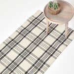 Tartan Check Non-slip 100% Wool Rug | 200cm | Black & White