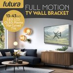Universal Tv Wall Bracket Mount For 13-43 Inch Tvs, Tilt, Swivel & 90 Rotation, Vesa 75x75mm To 200x200mm, 20kg Max Load
