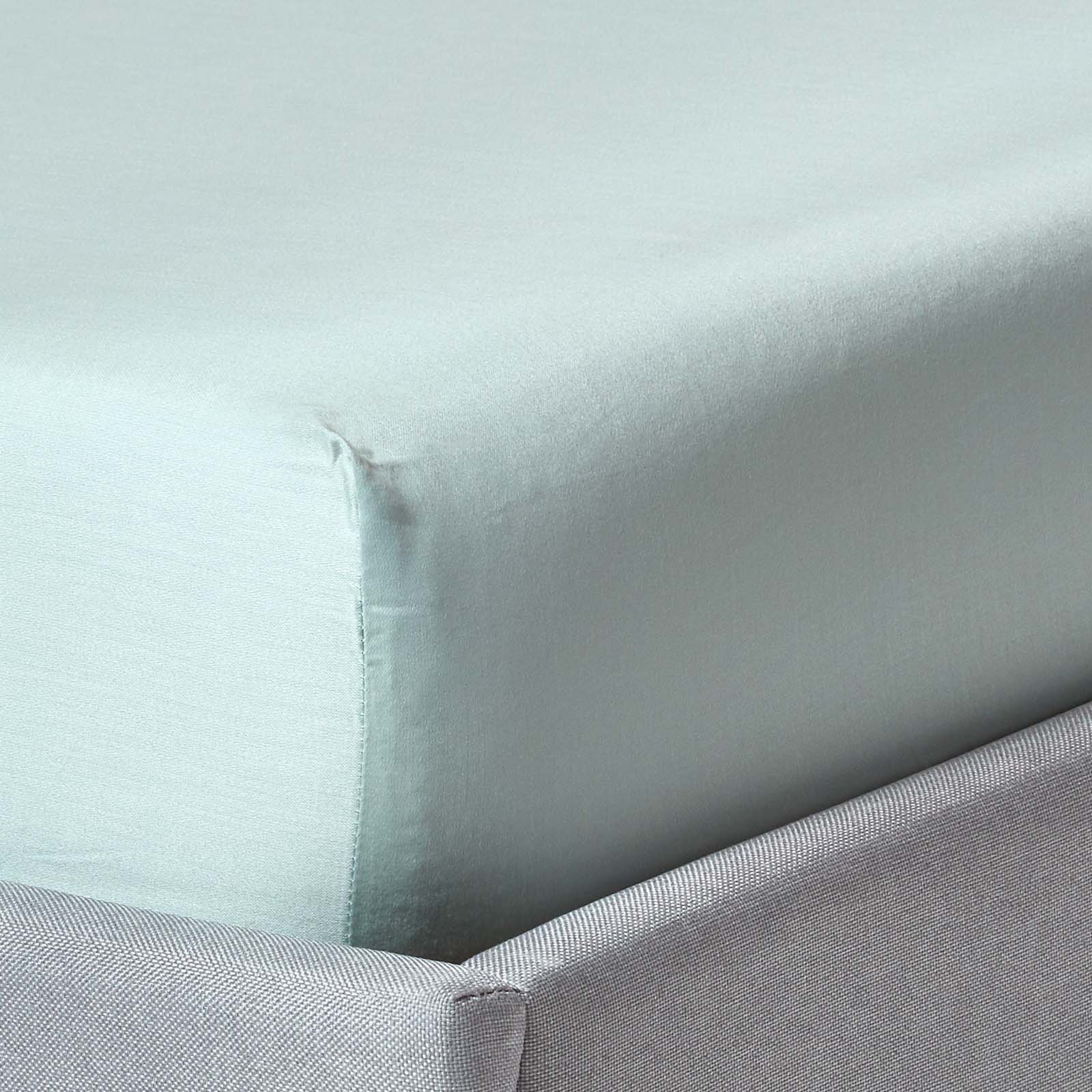 Organic Cotton Deep Fitted Sheet 18 Inch 400 Tc | Single | Duck Egg Blue