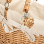 Medium Swing Handle Double Steamed Wicker Oval Shopping Basket | White
