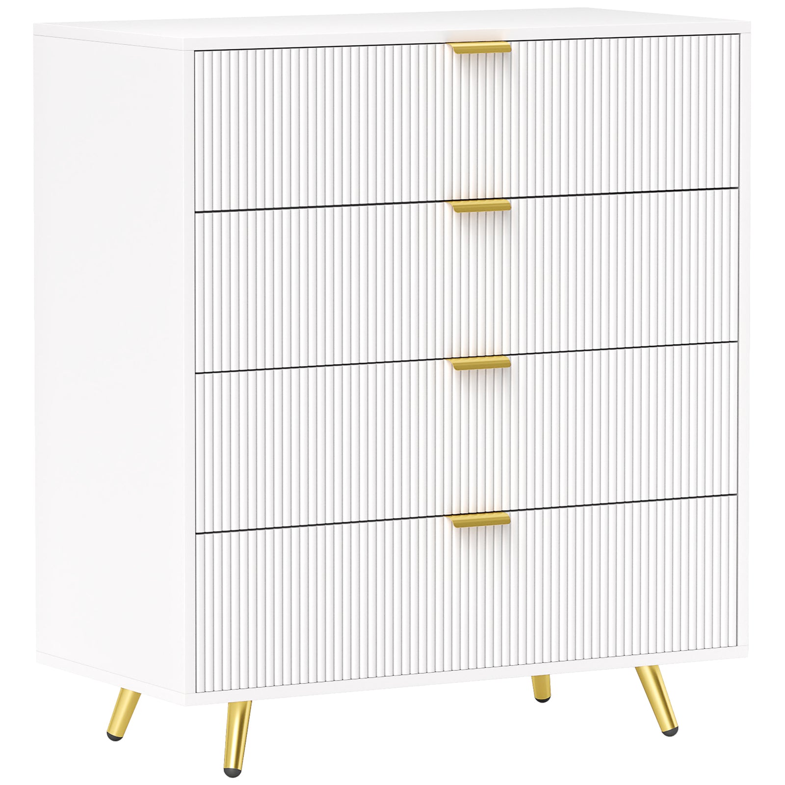 Chest Of Drawers With 4 Drawers For Bedroom, Living Room | One Size | White