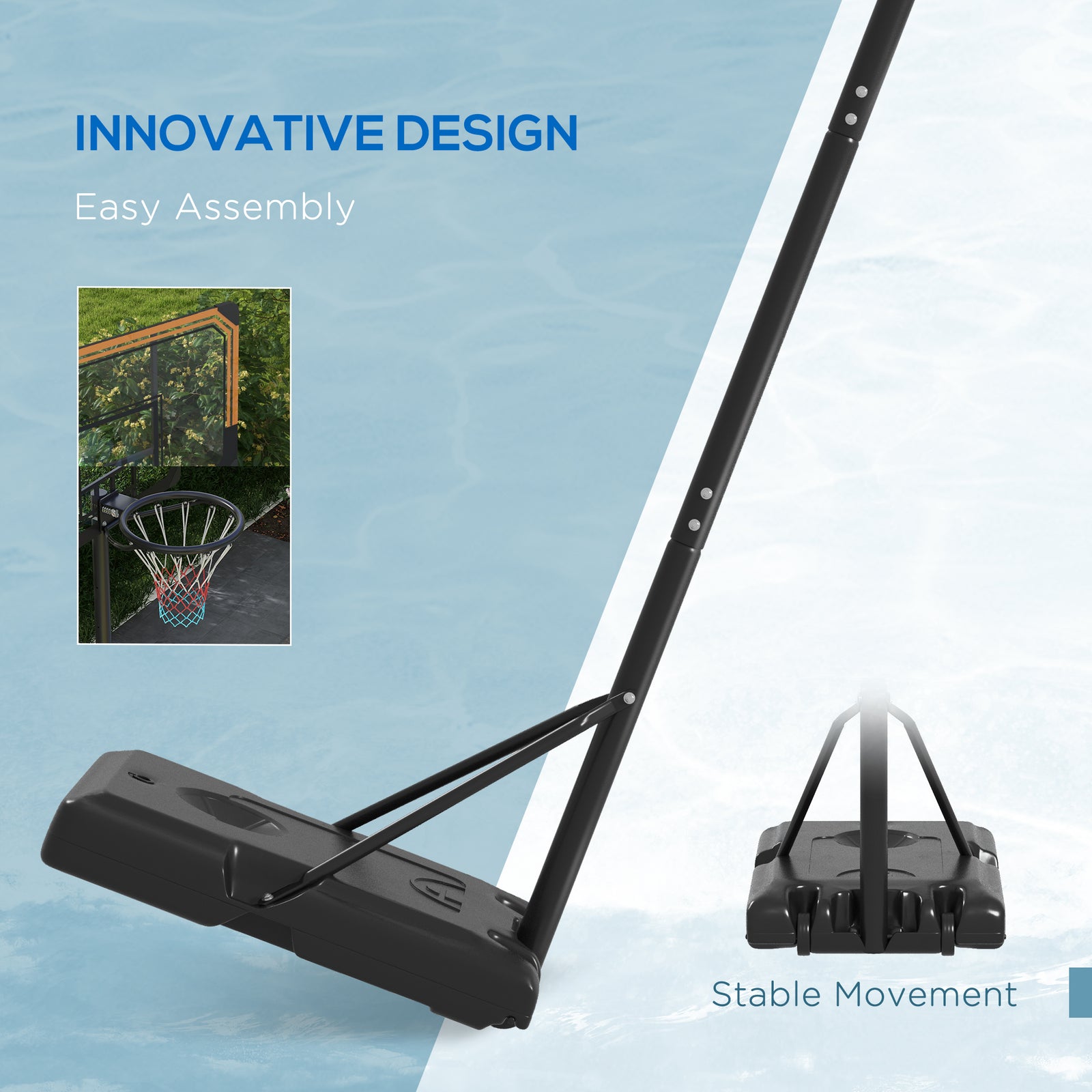 Basketball Hoop And Stand Adjustable Basketball Stand Net | Black