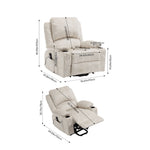 Electric Power Lift Recliner Chair Pu Leather Massage Chair With Heat, Cup Holders & Dual Remote