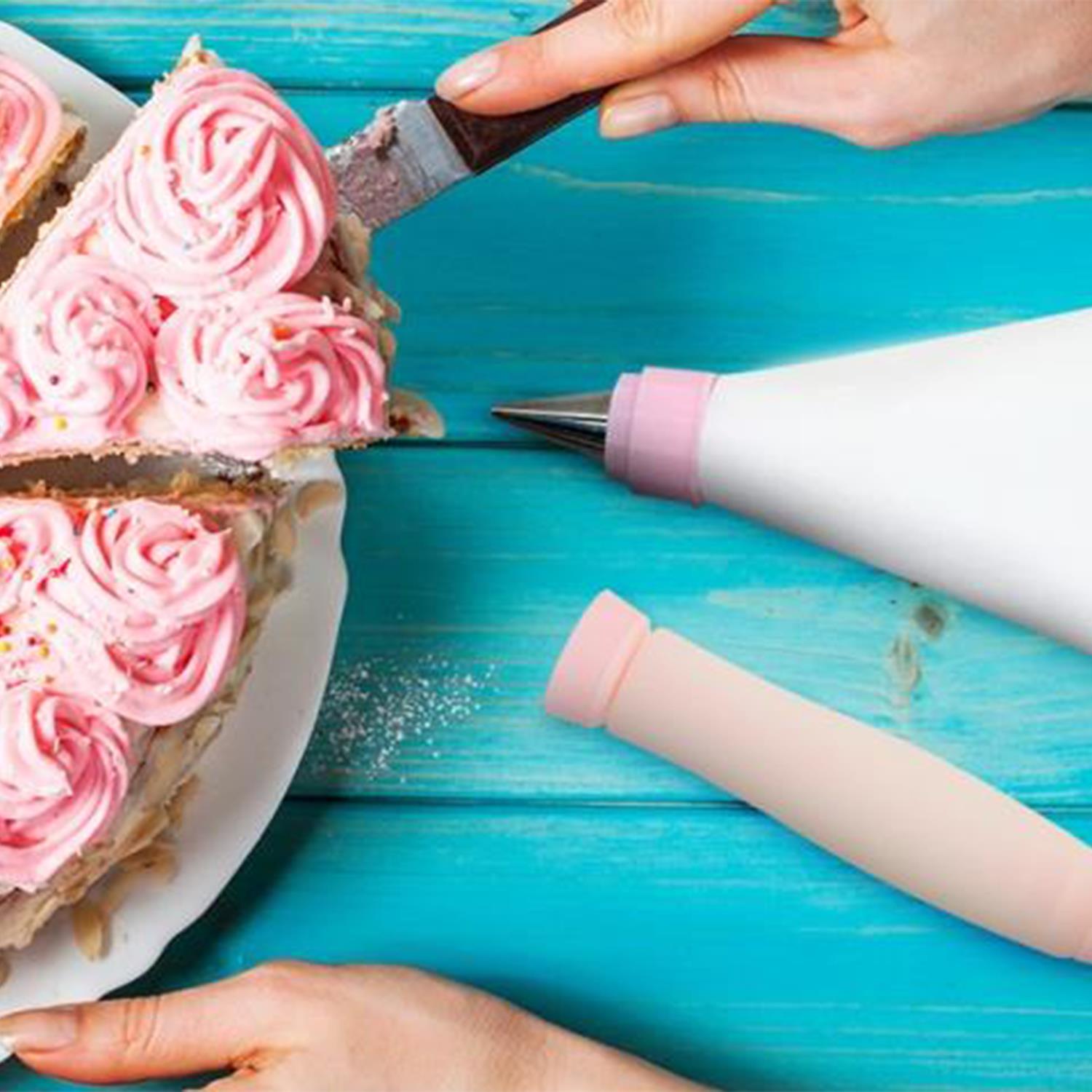 Haven Hilly's Kitchen Piping Bag With 5 Nozzles Double Pastry Pocket Cakes Decoration