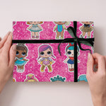 LOL Surprise Gift Wrap, 4 Sheet 4 Tag, Bundle Official Product