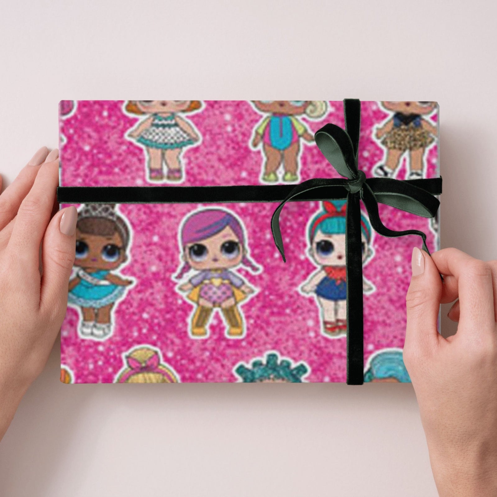 LOL Surprise Gift Wrap, 4 Sheet 4 Tag, Bundle Official Product