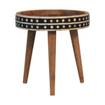 Solid Mango Wood Mini Pattern Nordic End Table