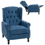 Manual Reclining Armchair Recliner With Footrest Royal Blue