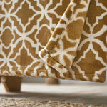 Morley Printed Heavyweight Supersoft Fleece Throw | 150cm x 180cm | Mustard