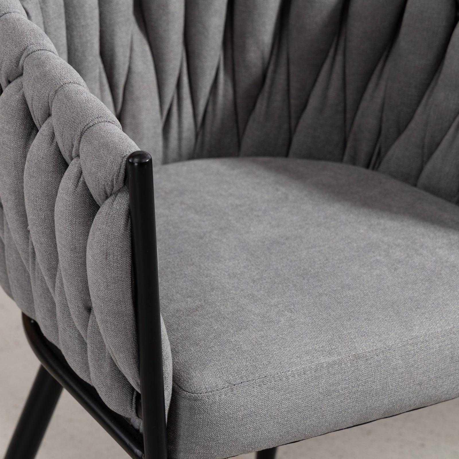 Aneta Fabric Accent Chairs - Set Of 2 | Grey