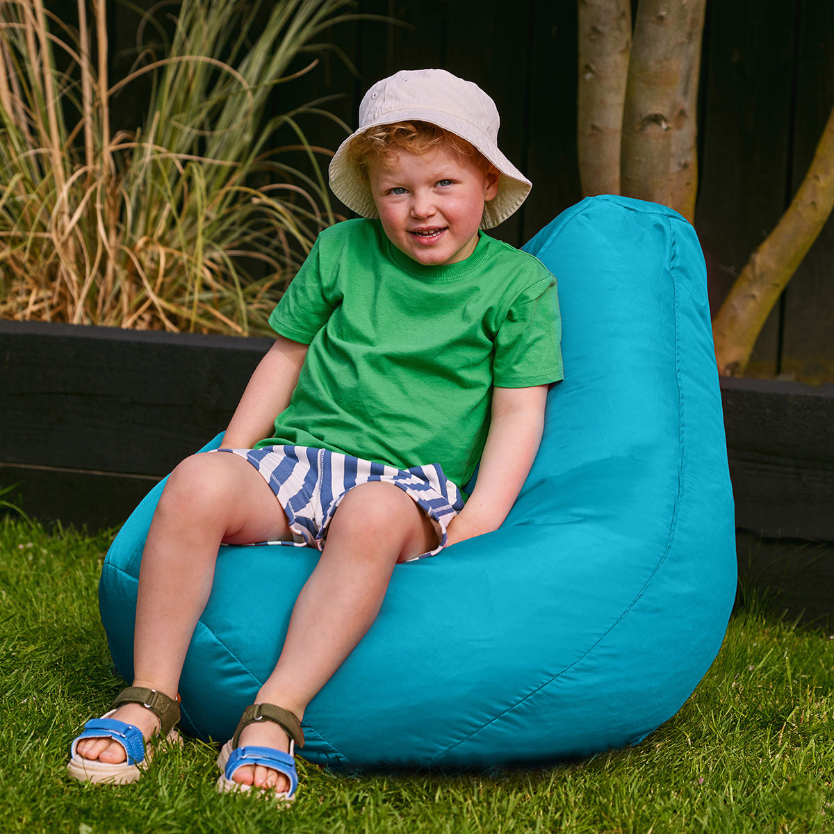 Kids High Back Bean Bag Chair | Aqua
