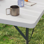 3ft Folding Camping Table W/ 2 Adjustable Height | White