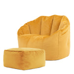 Sirena Scallop Chair Bean Bag & Footstool | Yellow