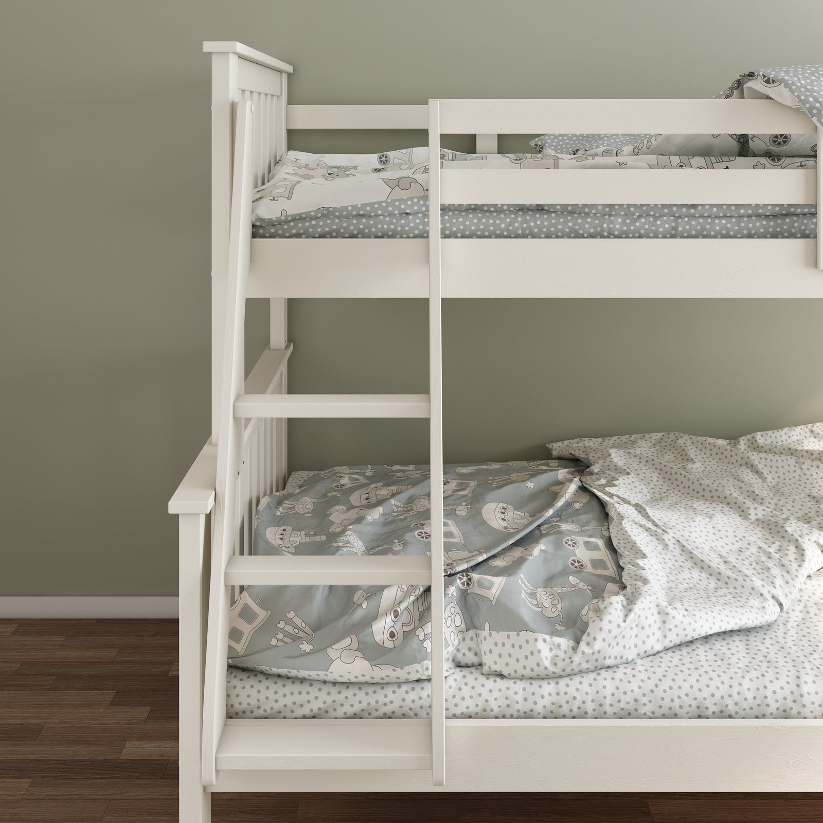 Carra Triple Sleeper Bunk Bed With Spring Mattresses | Small Double | White