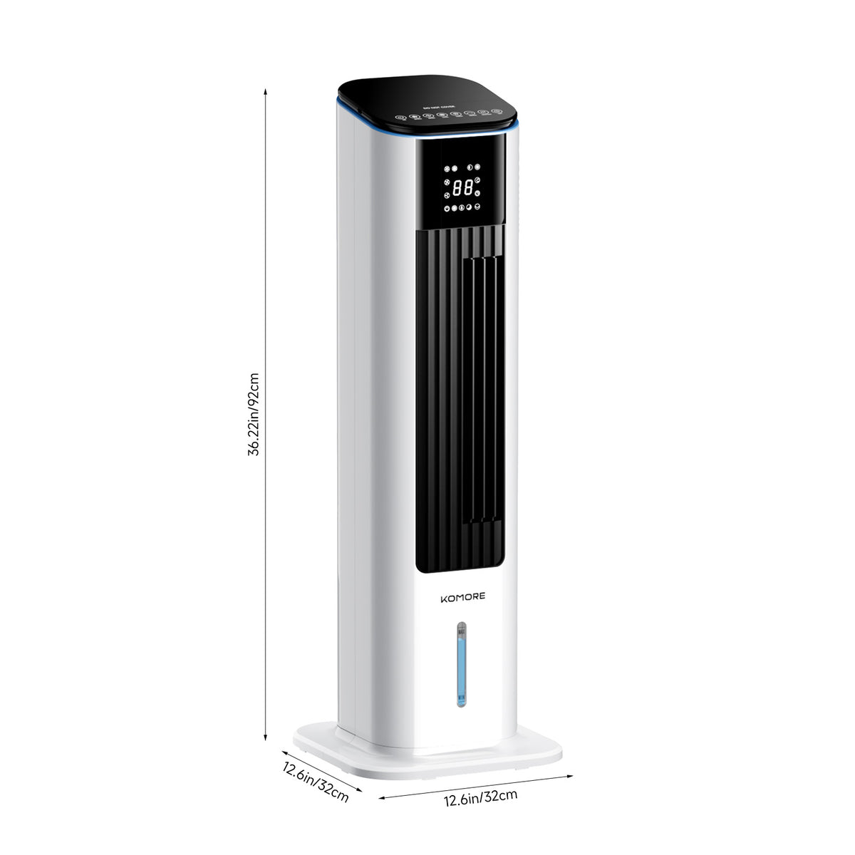 Cooling & Heating Tower Fan With 3.5l Tank, 12h Timer
