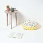 Round Floor Cushion | 43cm x 43cm | Multi Polka Dots