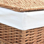 White Cotton Lined Light Steamed Square Laundry Baskets | Set-of-2 | White