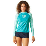 Womens/ladies Long-sleeved Rash Top | 18 UK | Blue