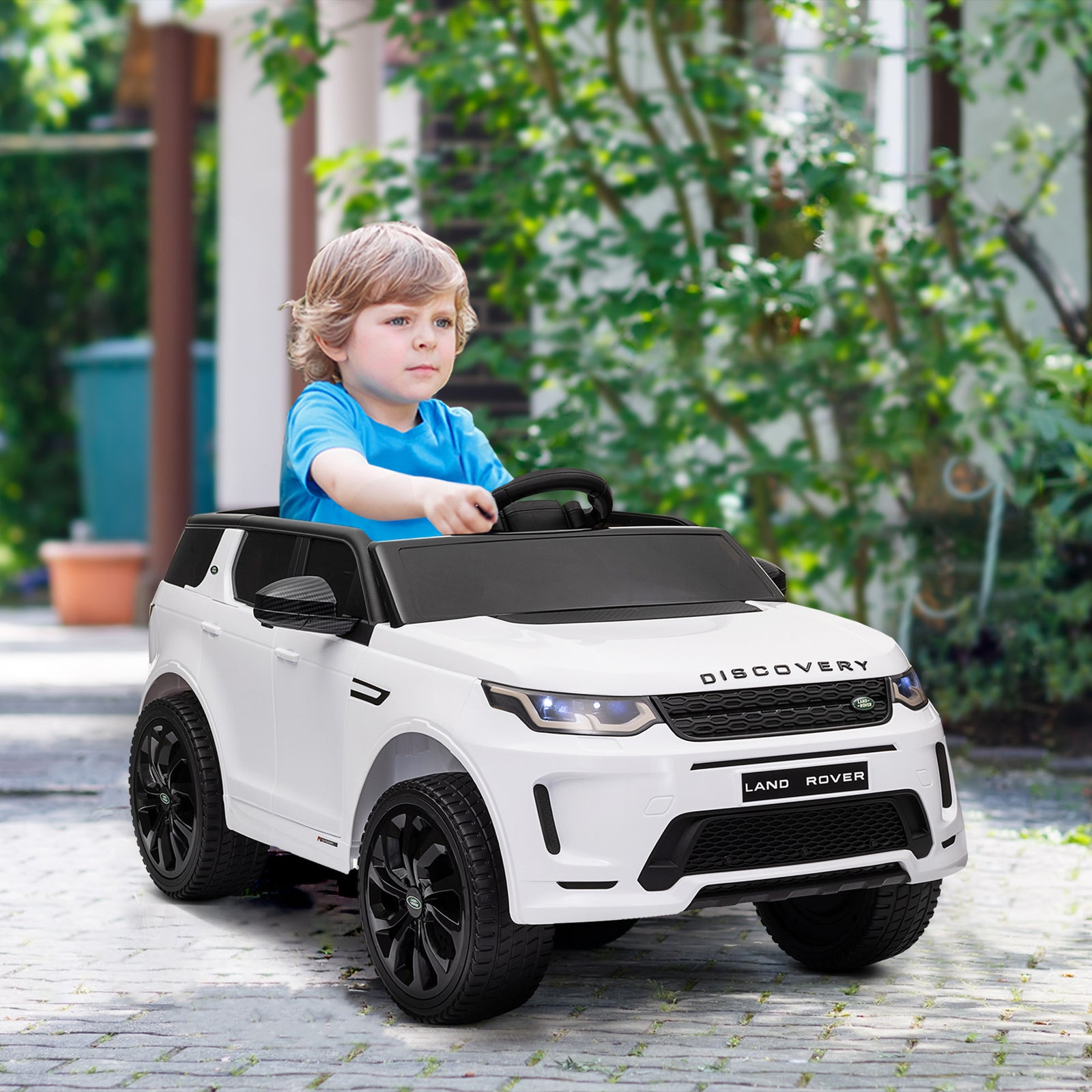 Land Rover Licensed Kids Electric Car W/ Remote Music | White