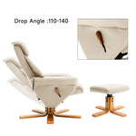 Swivel Faux Leather Lounge Recliner With Footstool