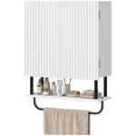 Modern Bathroom Wall Cabinet With 2 Wavy Doors | White