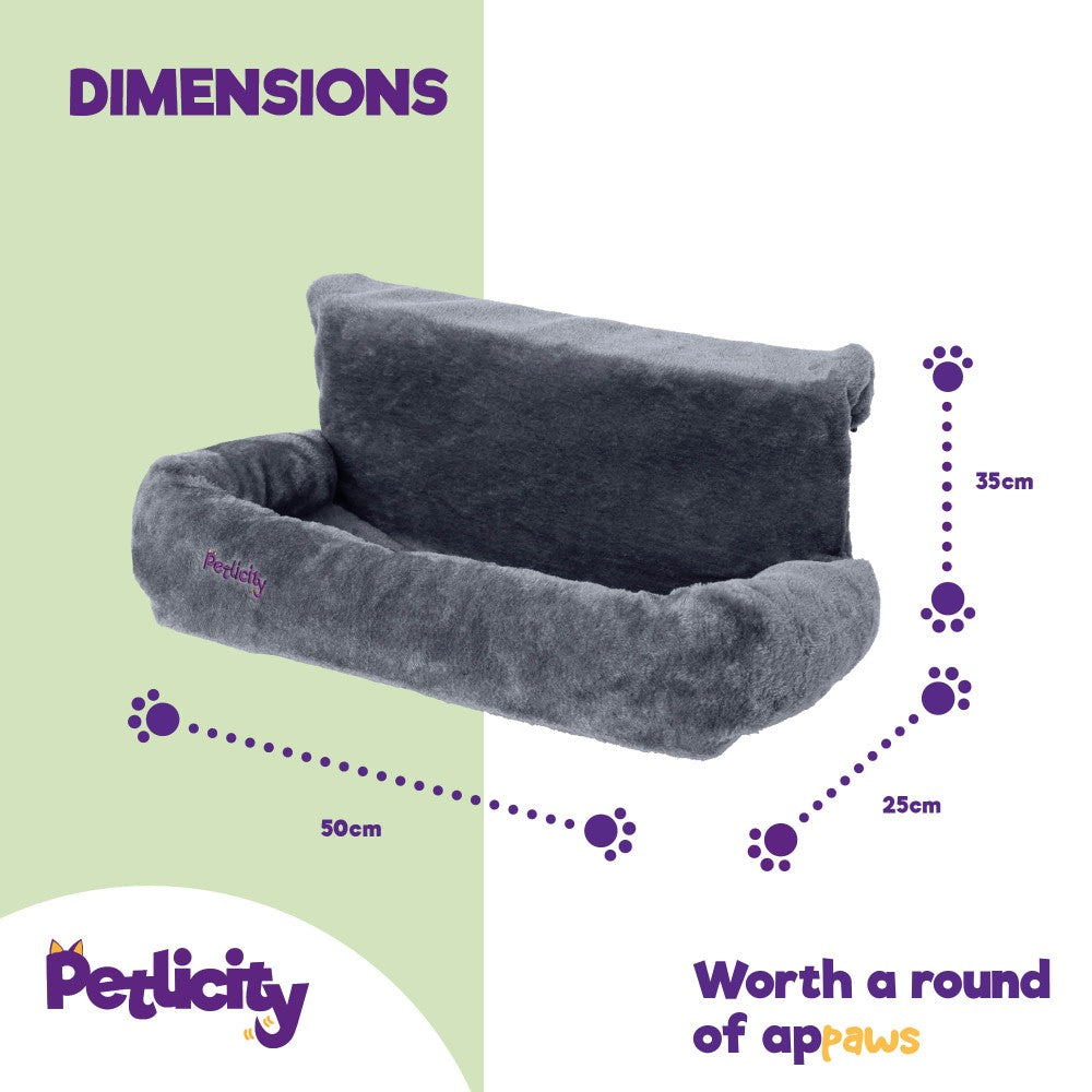 Heated Radiator Cat Bed Soft Fleece Padded Design Grey
