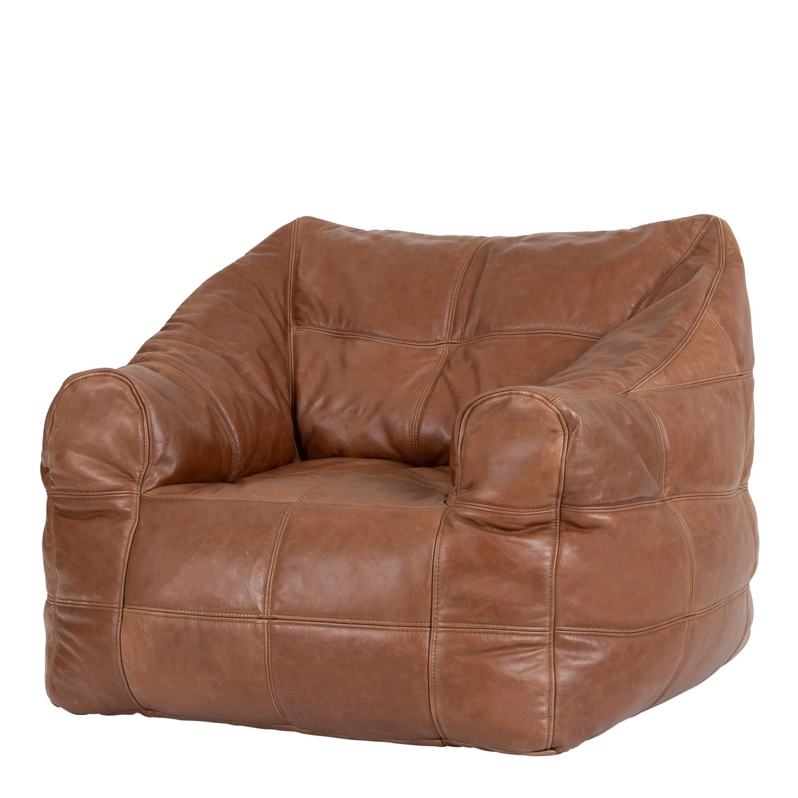 Oxford Leather Armchair Bean Bag | Brown