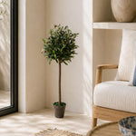 90cm  Design Uk Realistic Artificial Olive Tree In Black Plastic Pot