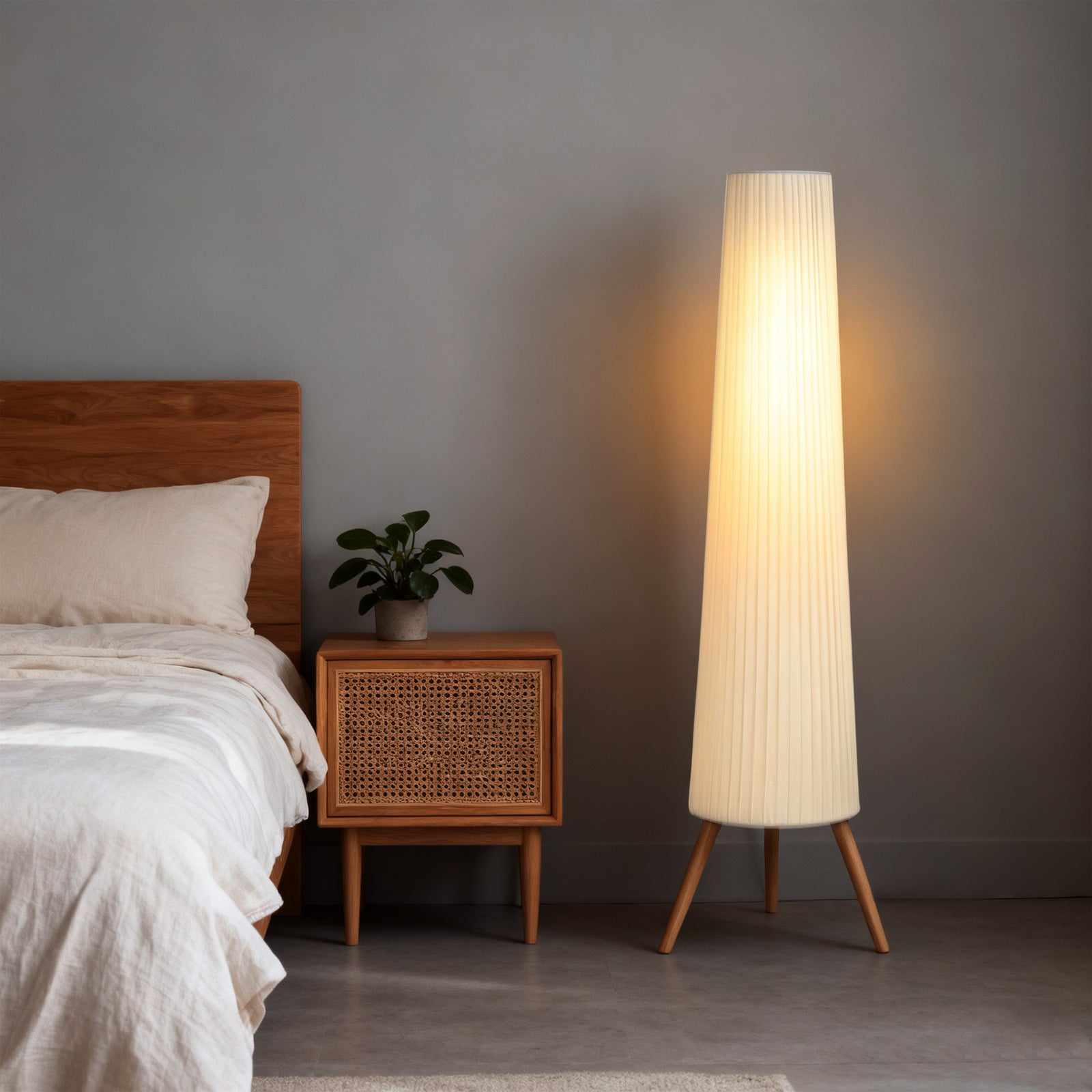 Dimmable Standing Lamp With Foot Switch | Natural