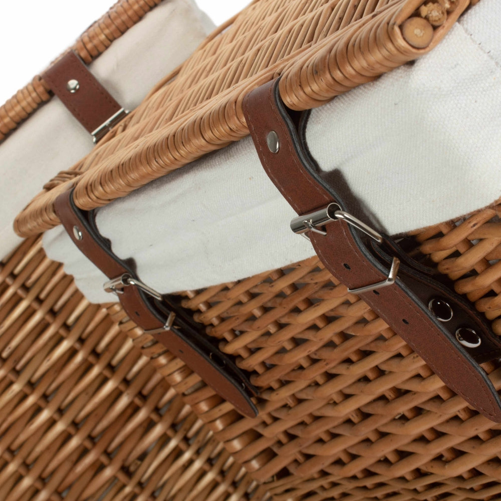 White Cotton Lined Boutique Double Steamed Laundry Baskets | Set-of-2 | Brown