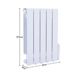 900w 5-fin Oil-filled Radiator Space Heater With Led Display, 3 Heat Settings, Compact Portable Electric Heater, 450mm Width