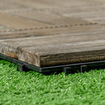 27 Pcs Brown Outdoor Flooring Tiles 30x30 Cm, 2.5㎡ Pack | Charcoal Gray