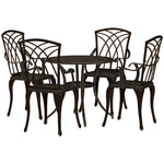 5 Pcs Garden Dining Set, Garden Furniture Set, Bronze Tone