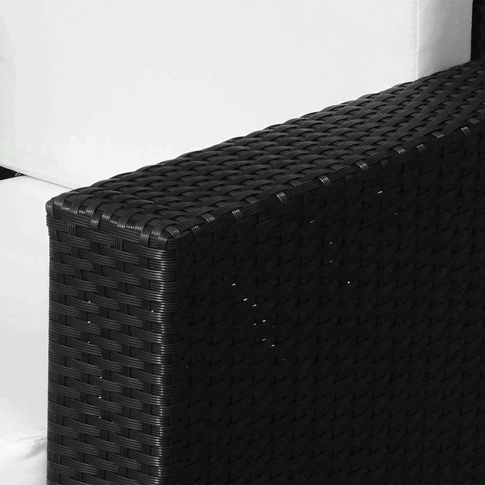 Patio Rattan Wicker Furniture Single Cube Chair Sofa Outdoor | Black