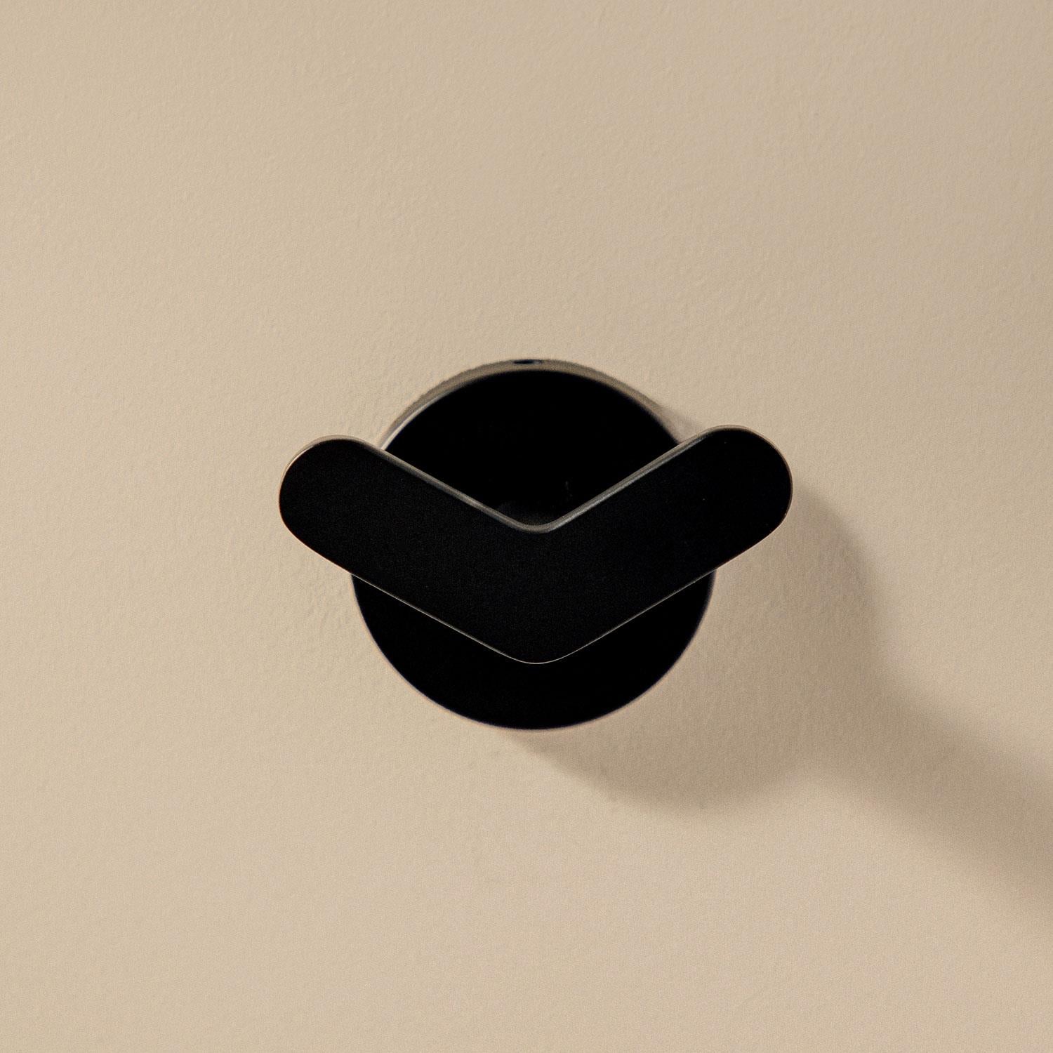 Double Towel Hook, Robe Hook, Coat Hook, Matt Black, Start Collection