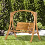 2 Seater Garden Swing Chair, Outdoor Wooden Swing Lounger