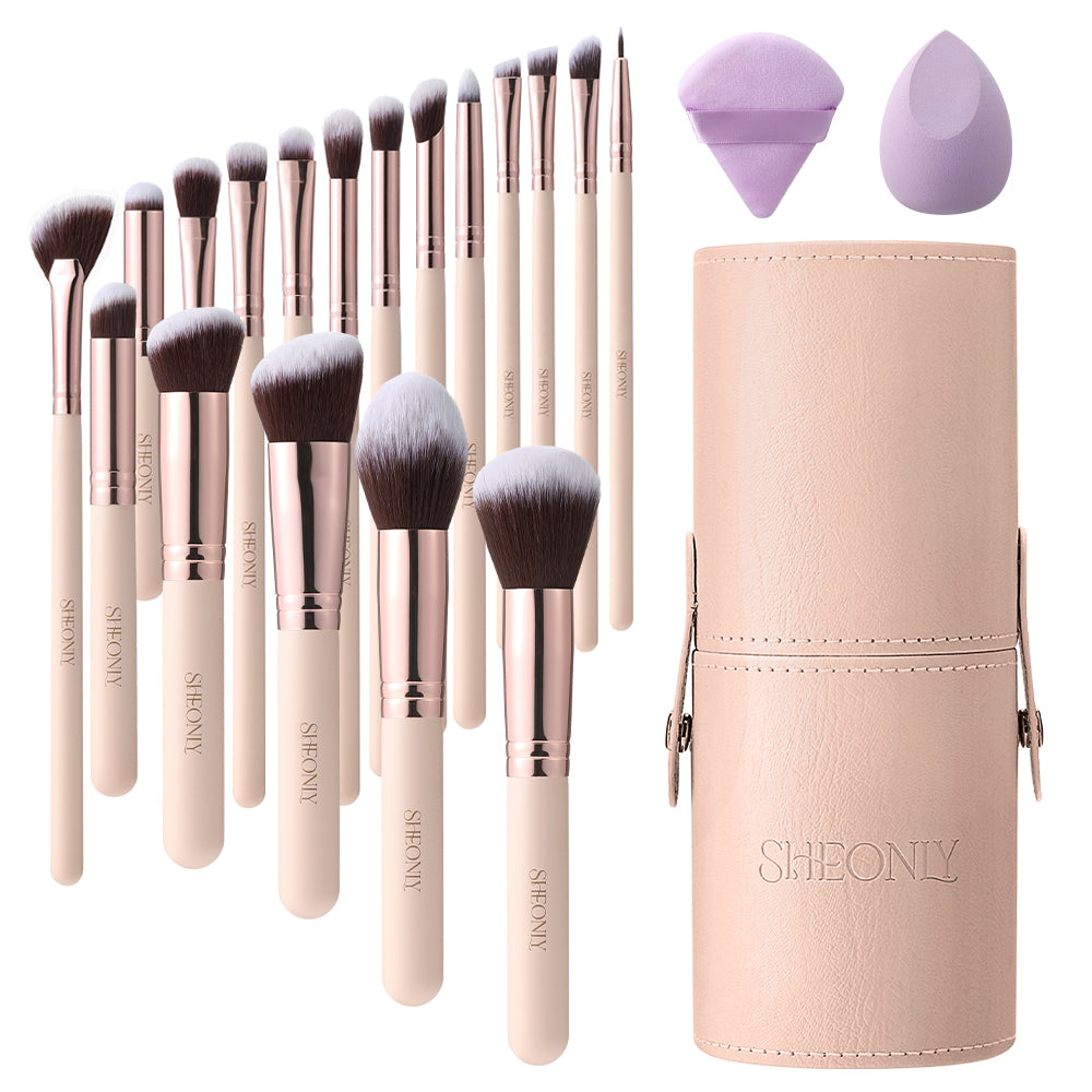 Professional Makeup Brush Set 18 Pcs For Foundation Powder Concealers Eye Shadows Blush