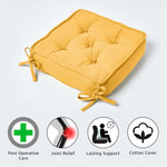 Cotton Dining Chair Booster Cushion | 40cm x 40cm | Mustard