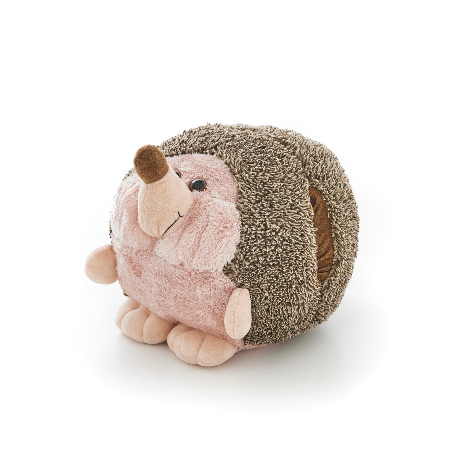 Soft Giant Handwarmer Cozy Plush Hedgehog | 30cm x 30cm | Brown